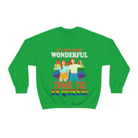 Thumbnail for Unisex Christmas LGBTQ Heavy Blend Crewneck Sweatshirt - It’s The Most Wonderful Time To Be Queer Printify