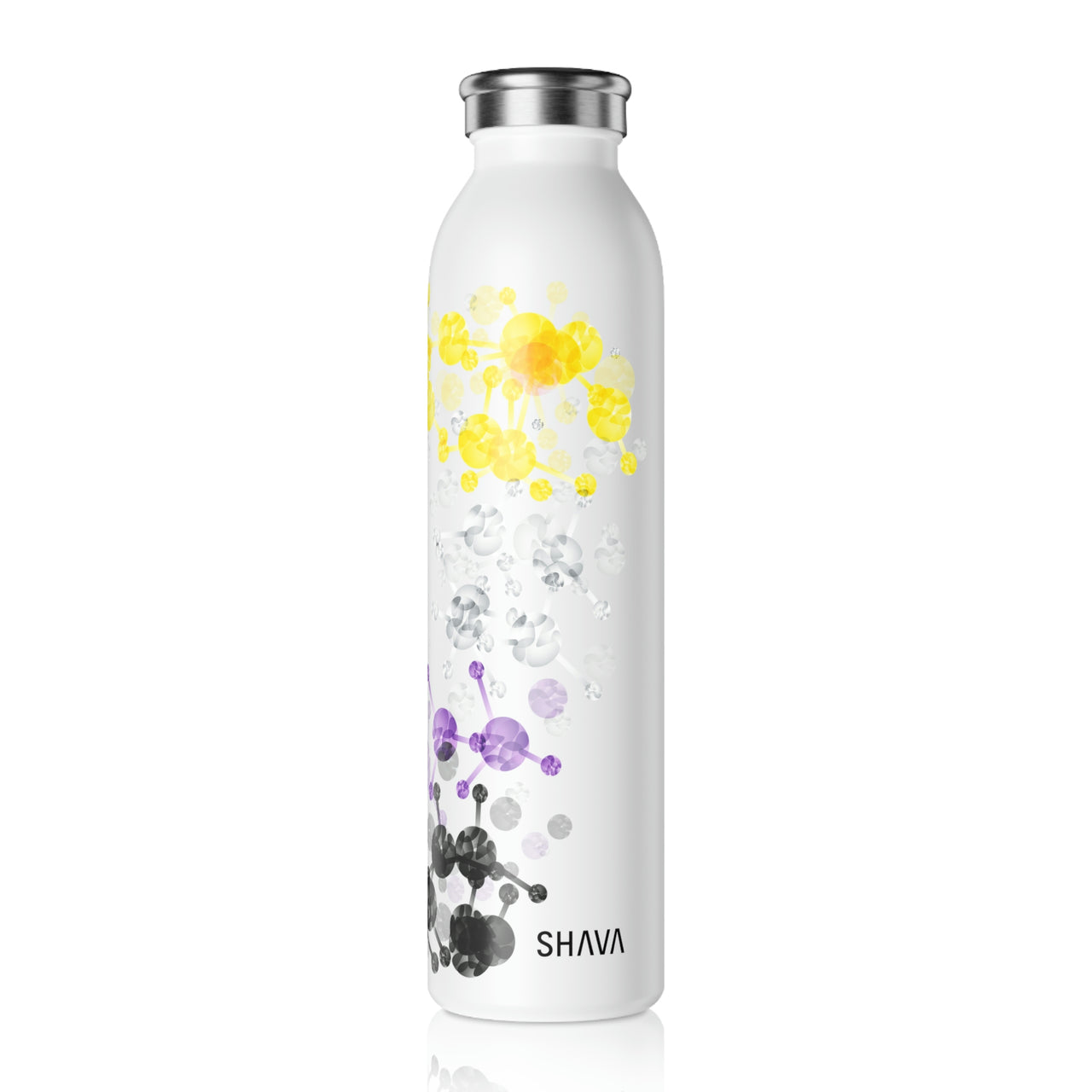 Nonbinary Flag Slim Water Bottle D.C. Pride - My Rainbow is In My DNA SHAVA CO
