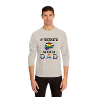 Thumbnail for Straight Ally Pride Flag Unisex Classic Long Sleeve Shirt - #1 World's Sexiest Dad Printify