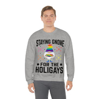Thumbnail for Unisex Christmas LGBTQ Heavy Blend Crewneck Sweatshirt - Staying Gnome For The Holigays Printify