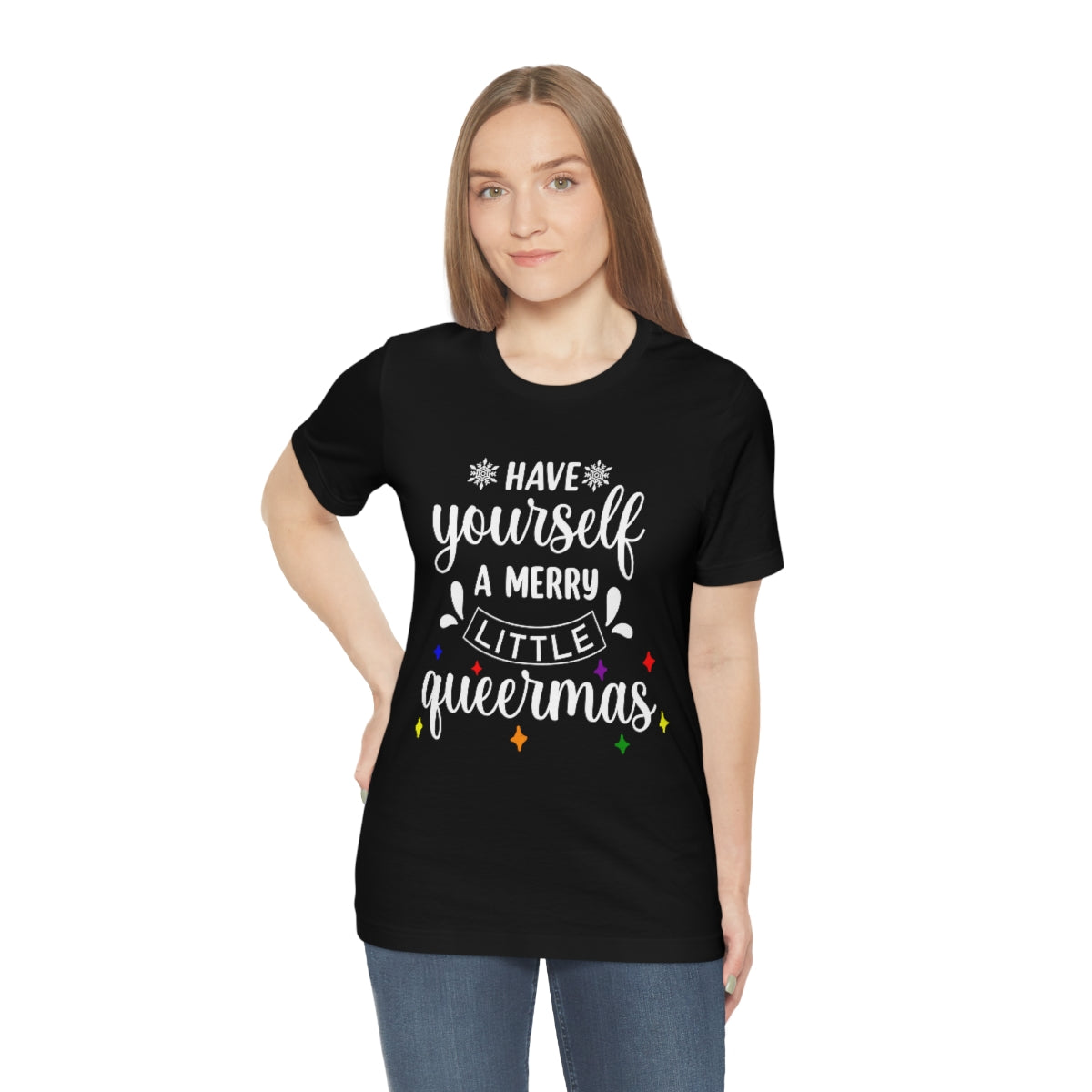 Classic Unisex Christmas LGBTQ T-Shirt - Have Yourself A Merry Little Queermas Printify
