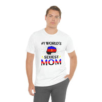 Thumbnail for Polyamory Pride Flag Mother's Day Unisex Short Sleeve Tee - #1 World's Sexiest Mom Printify