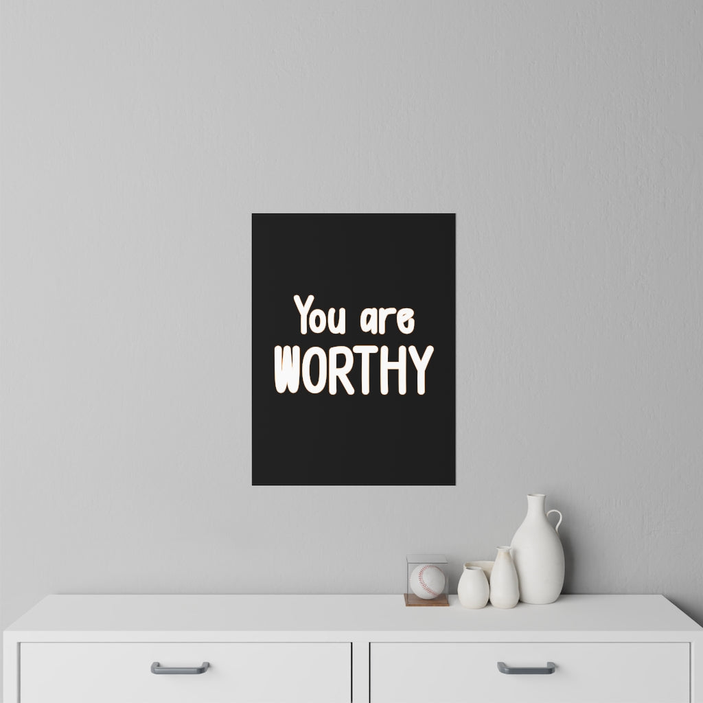 Affirmation Feminist Pro Choice Wall Decals - I Am Worthy (white with black) Printify