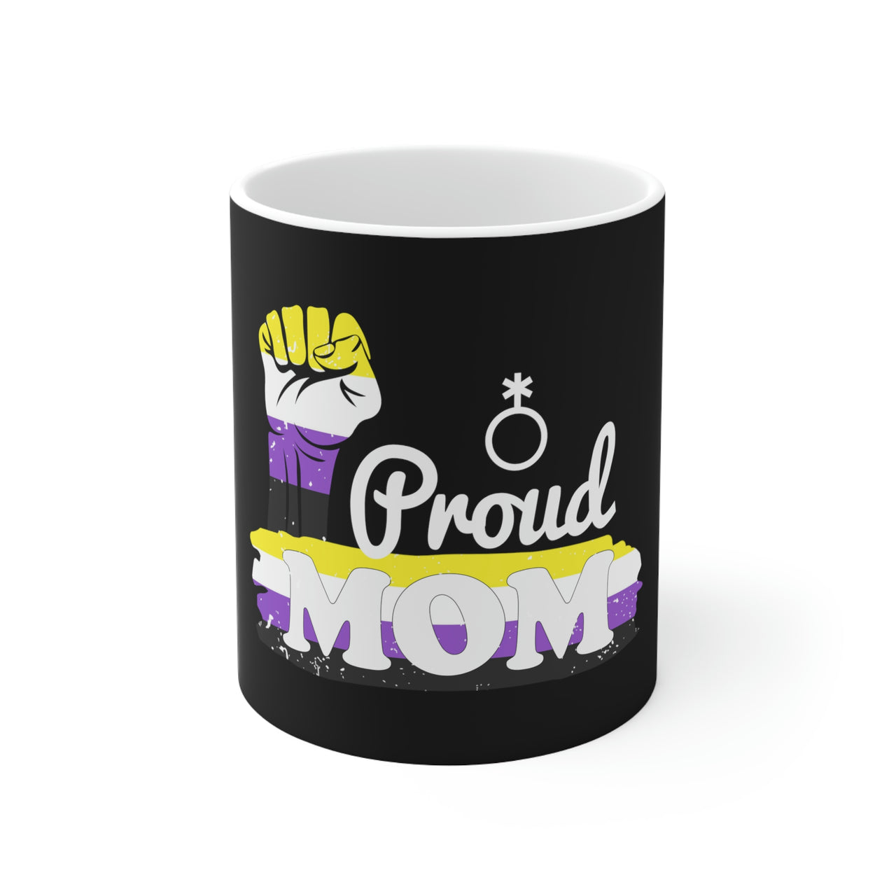 Non Binary Flag Ceramic Mug  - Proud Mom Printify