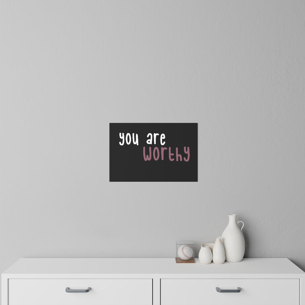 Affirmation Feminist Pro Choice Wall Decals - I Am Worthy (white with pink) Printify