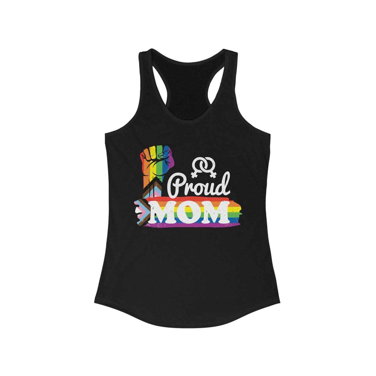 Progress Pride Flag Mother's Day Ideal Racerback Tank - Proud Mom SHAVA CO