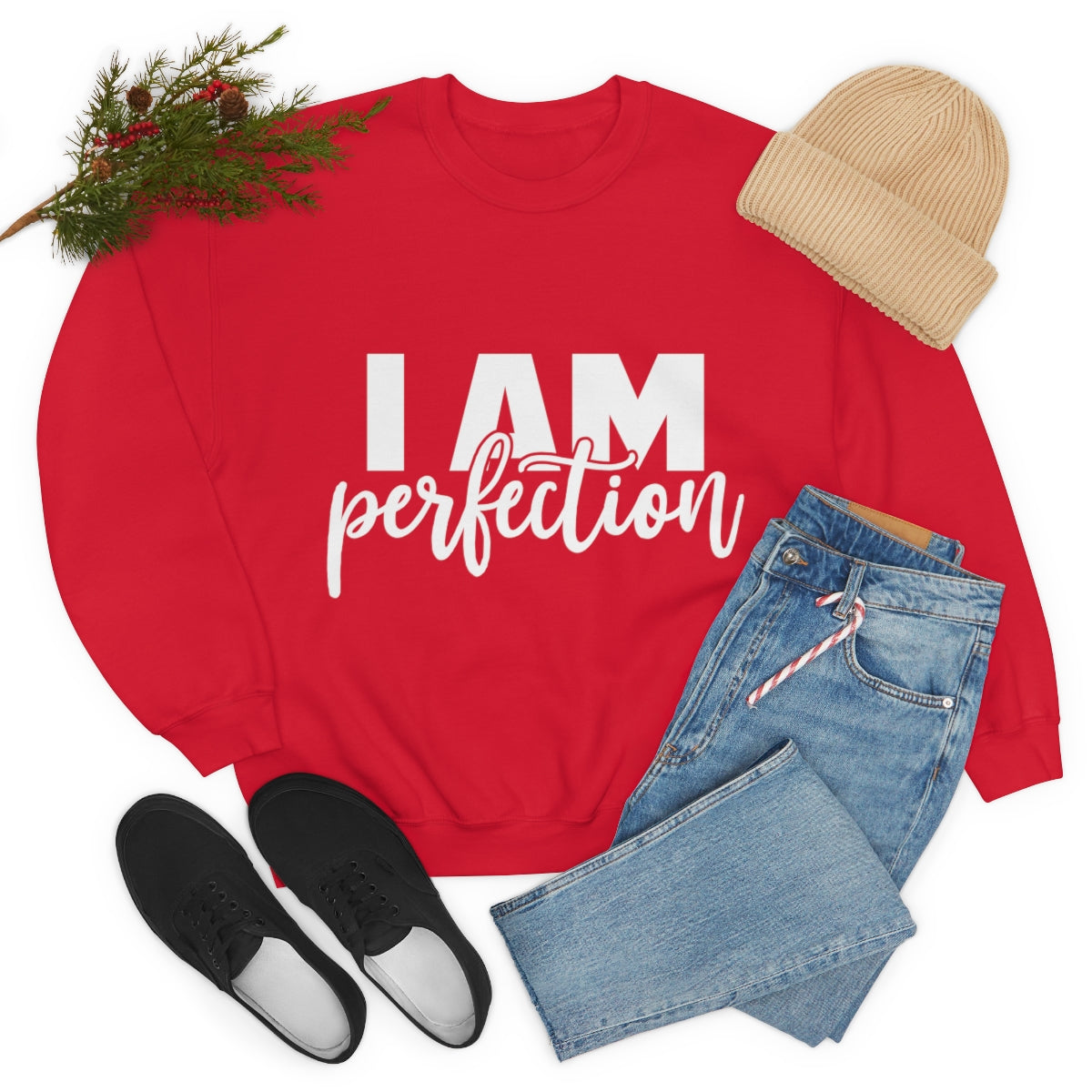 Affirmation Feminist Pro Choice Sweatshirt Unisex  Size –I Am Perfection Printify