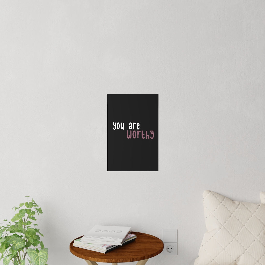 Affirmation Feminist Pro Choice Wall Decals - I Am Worthy (white with pink) Printify