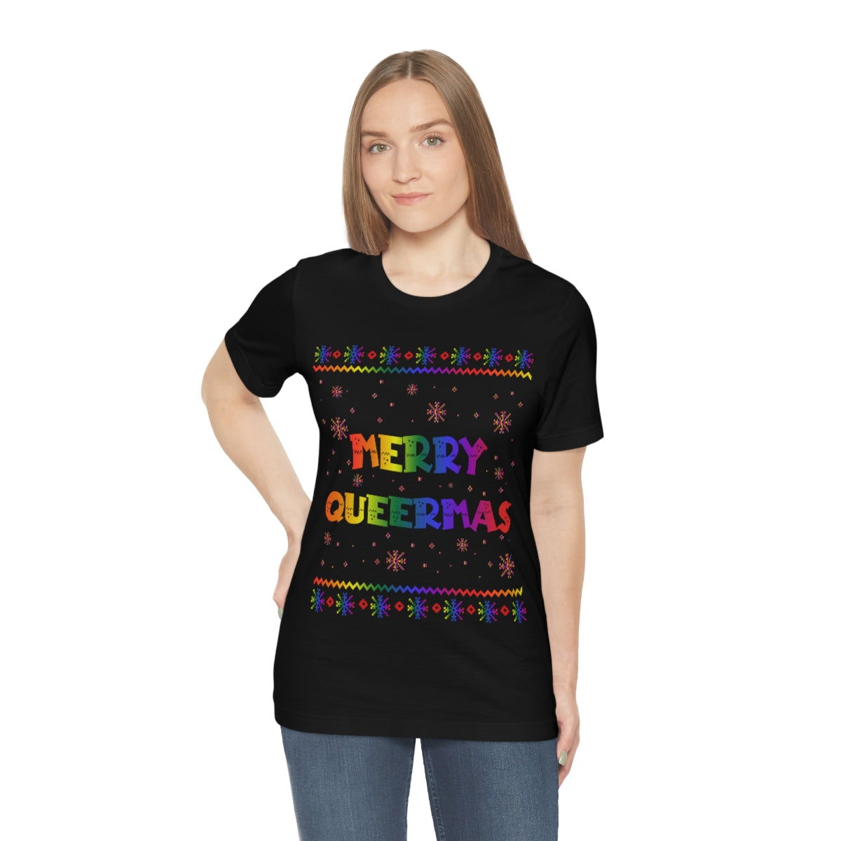 Classic Unisex Christmas LGBTQ T-Shirt - Merry Queermas Printify
