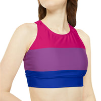 Thumbnail for Bisexual Flag High Neck Crop Bikini Top SHAVA CO