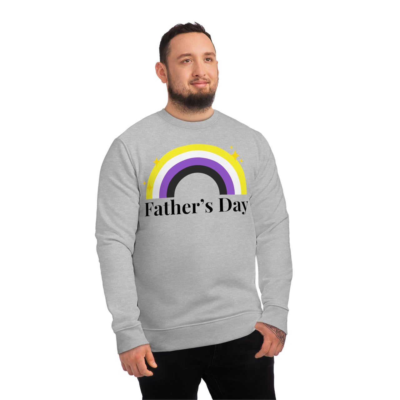 Non Binary Pride Flag Sweatshirt Unisex Size - Father's Day Printify