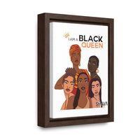 Thumbnail for Affirmation Feminist Pro Choice Canvas Print With Vertical Frame - I Am A Black Queen Printify