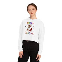 Thumbnail for Christmas LGBTQ Women’s Cropped Hooded Sweatshirt - Santa’s Favorite Nibling Printify
