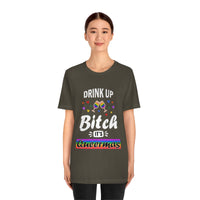 Thumbnail for Classic Unisex Christmas LGBTQ T-Shirt - Drink Up Bitch It's Queermas Printify