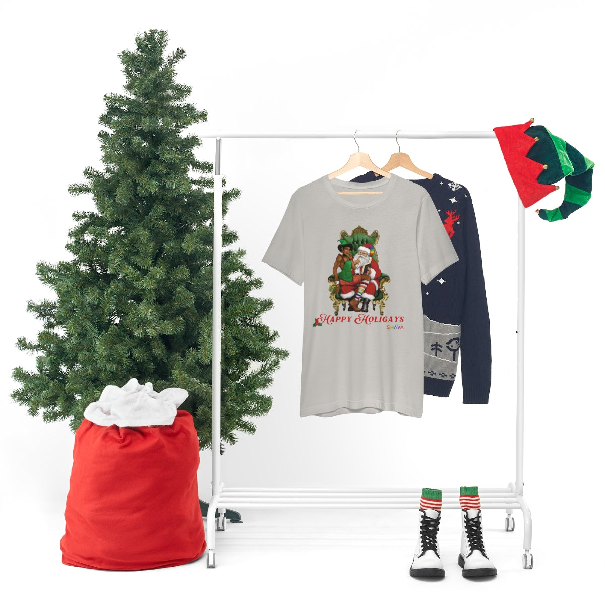 Classic Unisex Christmas LGBTQ Holigays T-Shirt - Holigay (Black) Printify