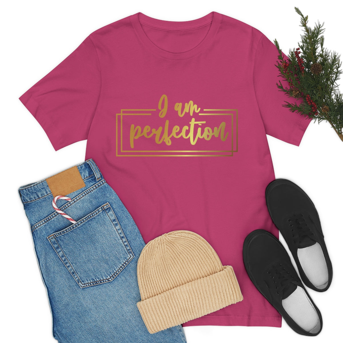 Affirmation Feminist Pro Choice T-Shirt Unisex Size, I am Perfection Printify