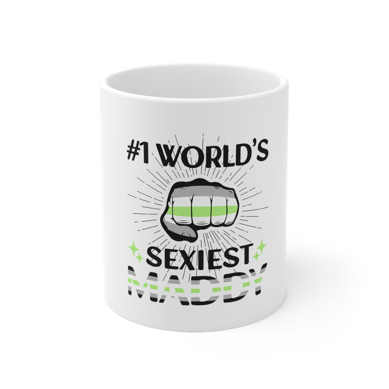 Agender Flag Ceramic Mug  - #1 World's Sexiest Maddy Printify