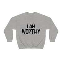 Thumbnail for Affirmation Feminist Pro Choice Sweatshirt Unisex  Size –I Am Worthy Printify