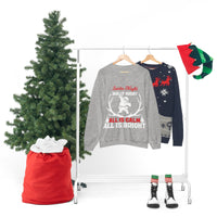 Thumbnail for Merry Christmas Unisex Sweatshirts , Sweatshirt , Women Sweatshirt , Men Sweatshirt ,Crewneck Sweatshirt, SANTA NIGHT HOLLY NIGHT ALL IS CALM ALL IS BRIGHT Printify