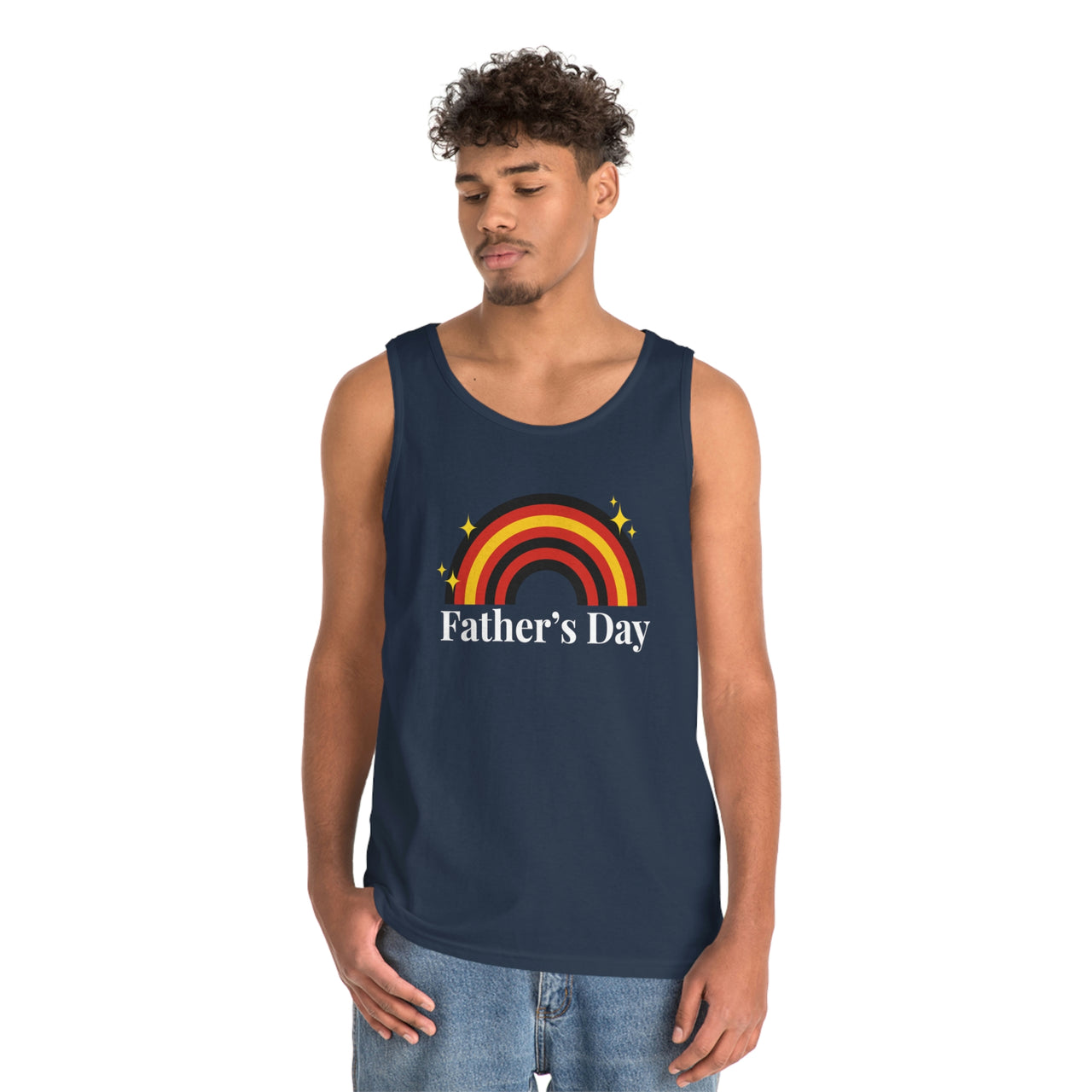 Rubber Pride Flag Heavy Cotton Tank Top Unisex Size - Father's Day Printify