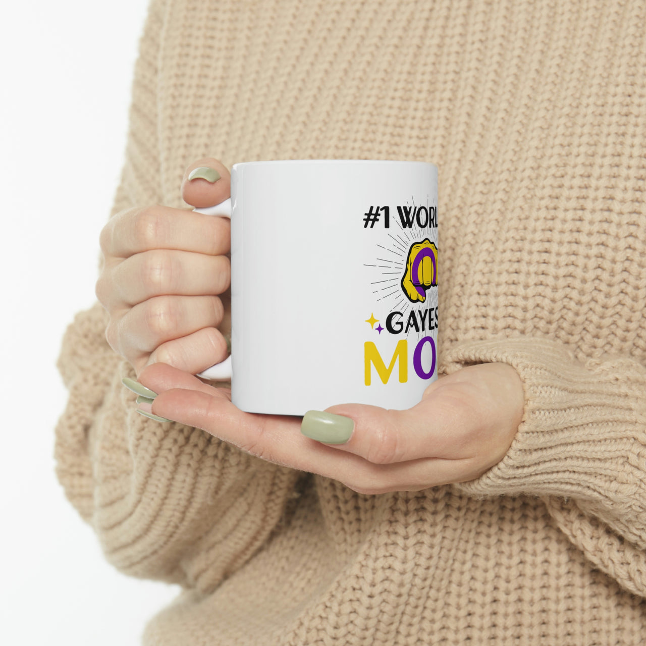 Intersex Flag Ceramic Mug  - #1 World's Gayest Mom Printify