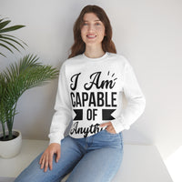 Thumbnail for Affirmation Feminist Pro Choice Sweatshirt Unisex  Size – I am Capable of Anything Printify