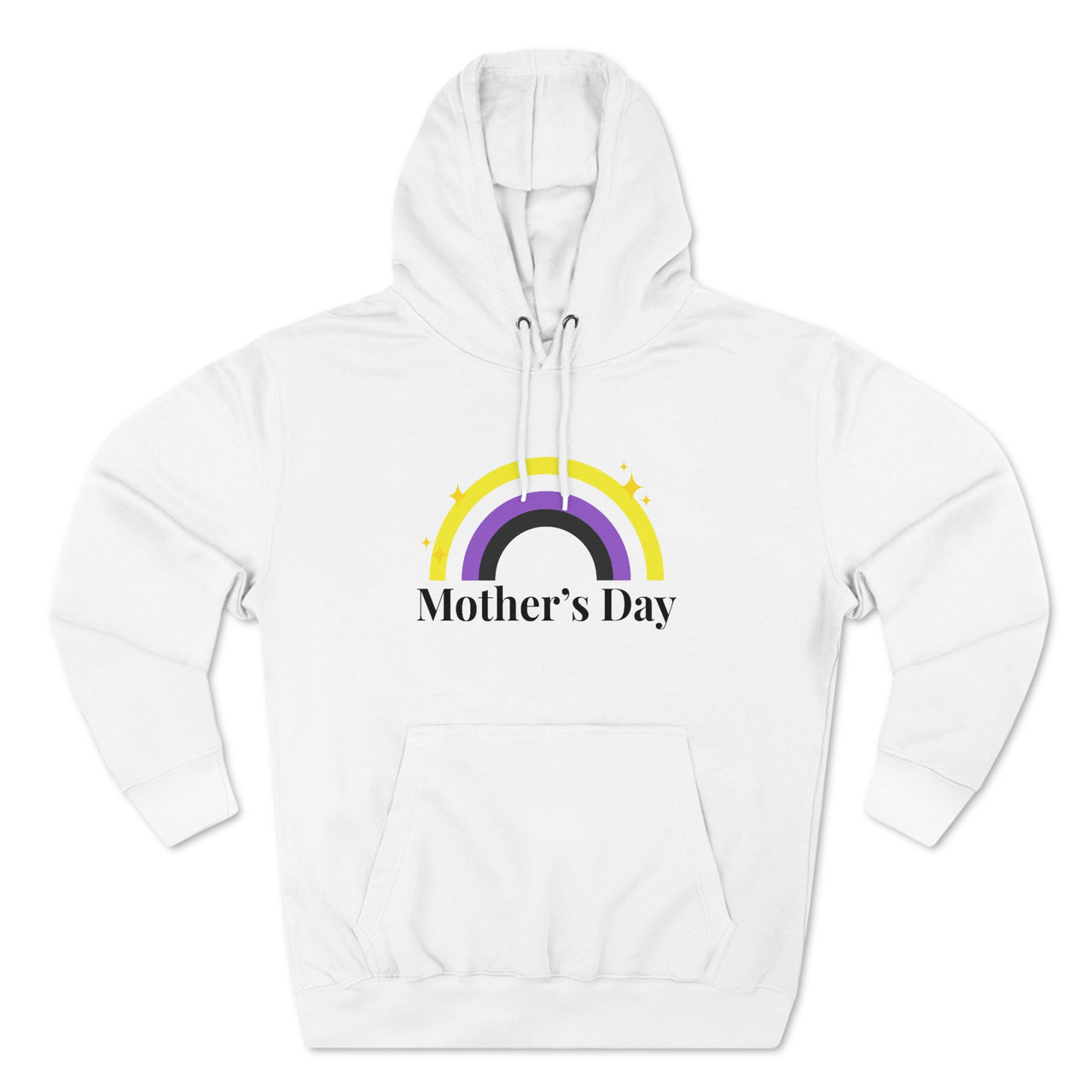 Nonbinary Flag Mother's Day Unisex Premium Pullover Hoodie - Mother's Day Printify