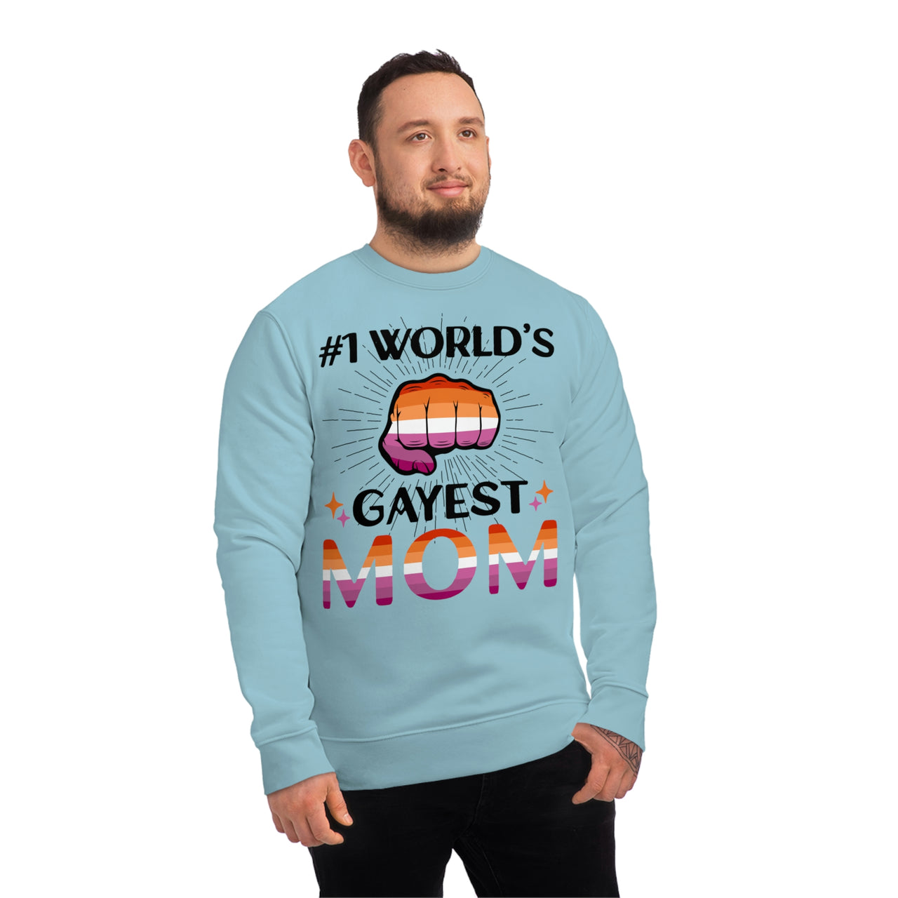Lesbian Pride Flag Sweatshirt Unisex Size - #1 World's Gayest Mom Printify
