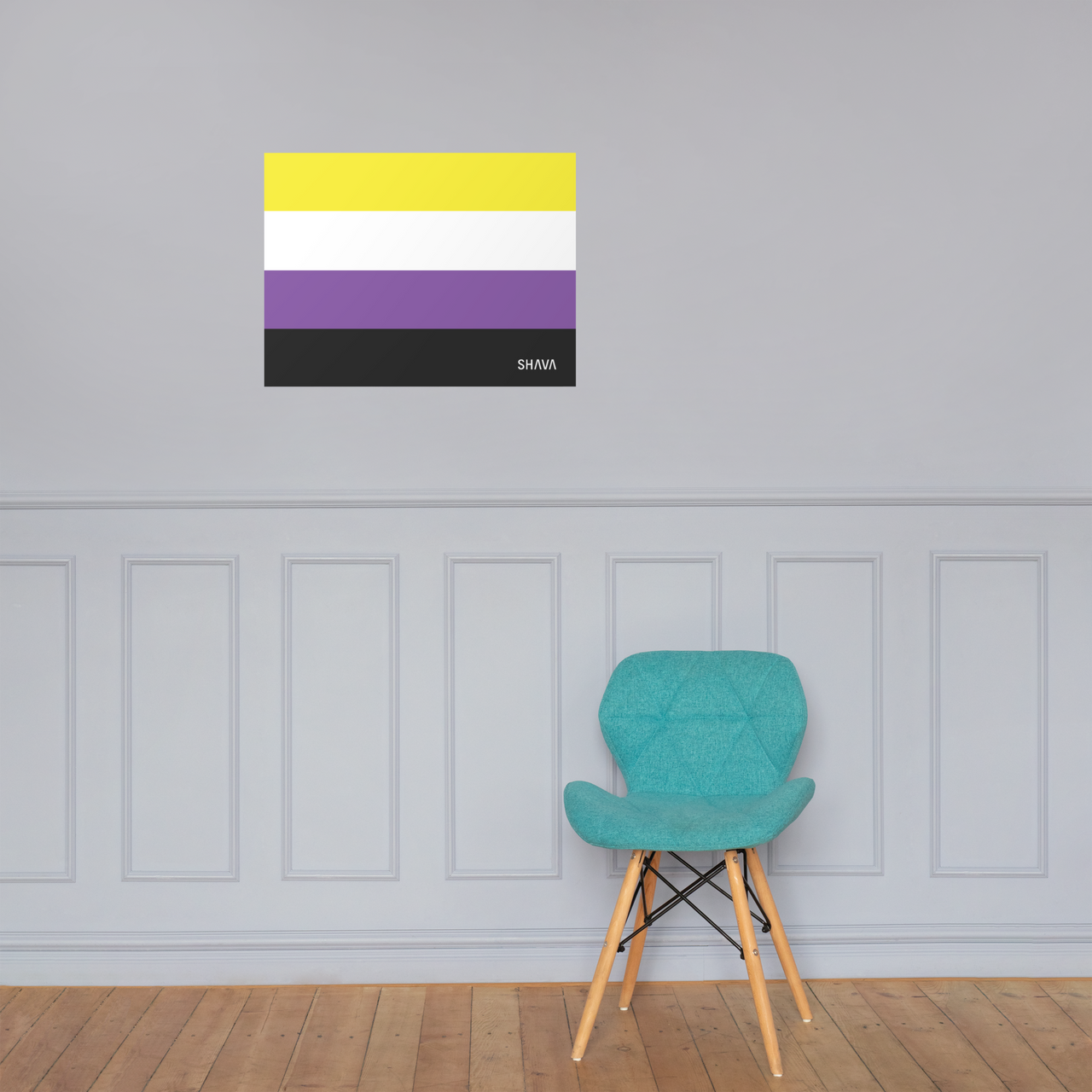 Non Binary Flag LGBTQ Poster SHAVA