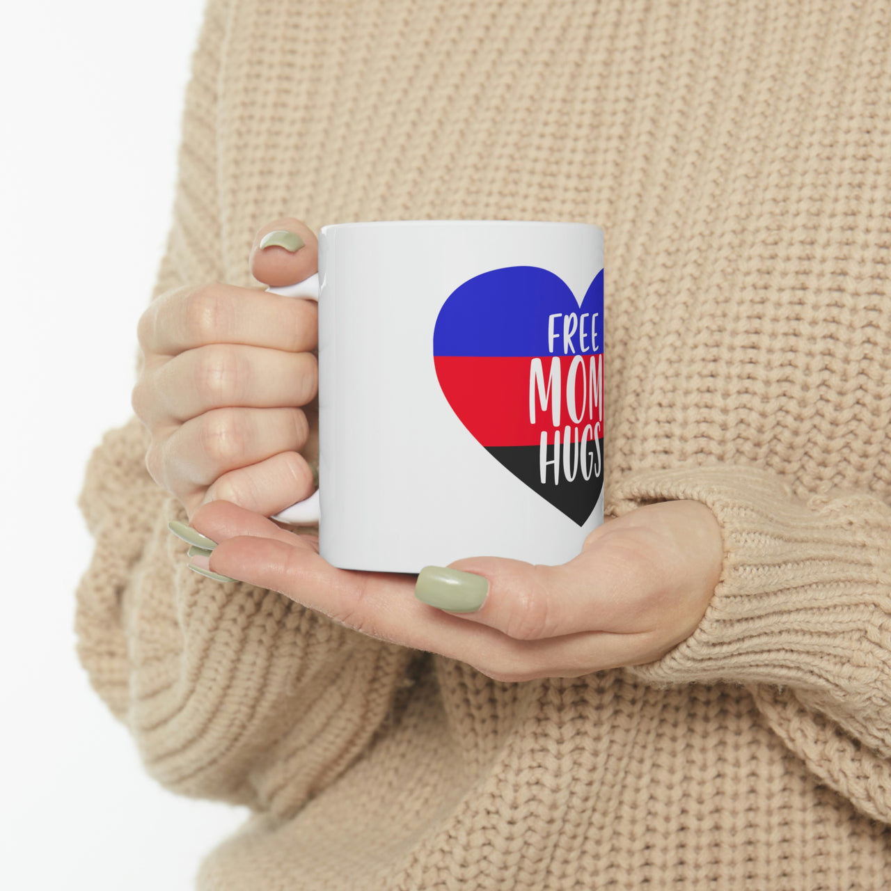 Polyamory Flag Ceramic Mug  - Free Mom Hugs Printify