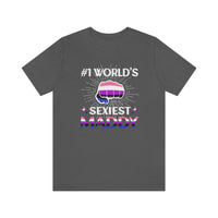 Thumbnail for Genderfluid Pride Flag Mother's Day Unisex Short Sleeve Tee - #1 World's Sexiest Maddy Printify