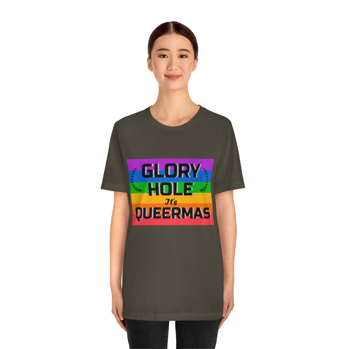 Classic Unisex Christmas LGBTQ T-Shirt - Glory Hole It’s Queermas Printify