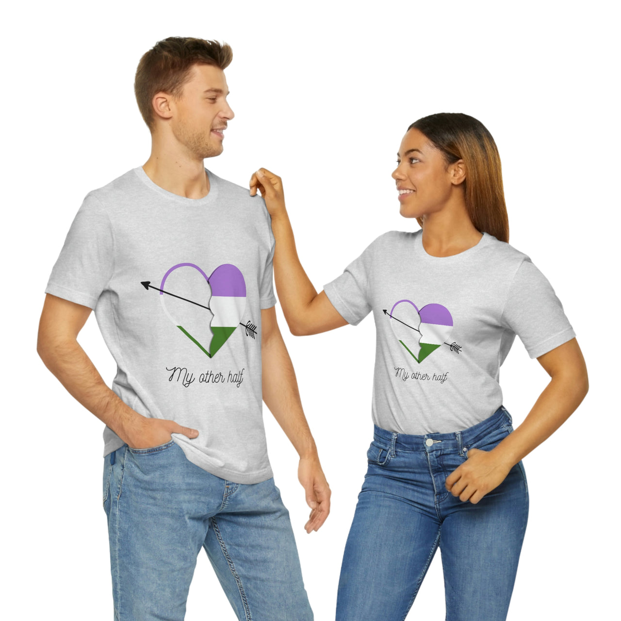 Genderqueer Flag LGBTQ Affirmation T-shirt  Unisex Size - My Other Half Printify