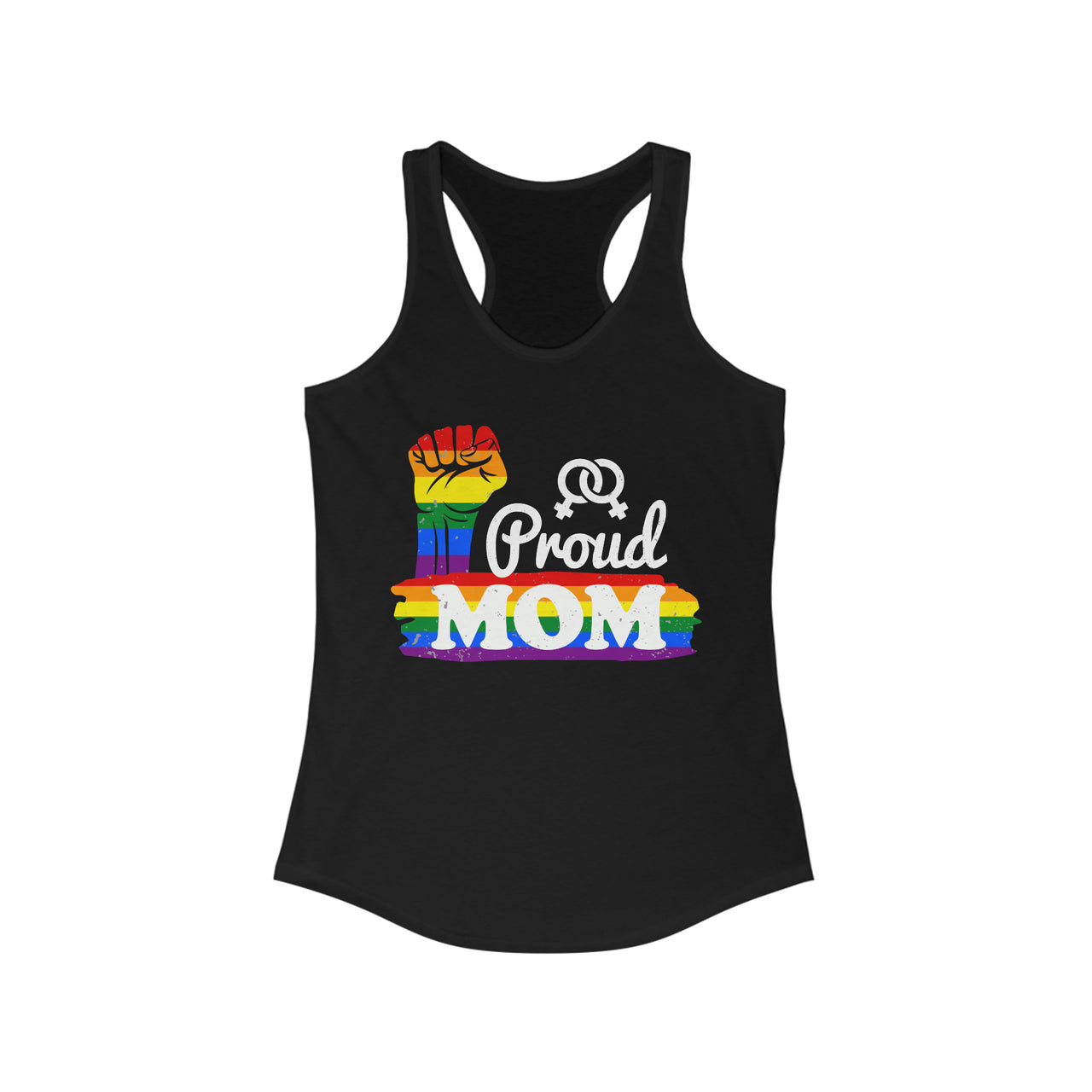 Lgbtq Pride Flag Mother's Day Ideal Racerback Tank - Proud Mom SHAVA CO