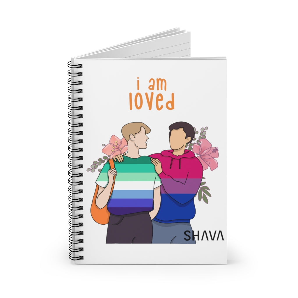 Affirmation Feminist Pro Choice Ruled Line Spiral Notebook - I Am Loved (Gay and Bisexual) Printify
