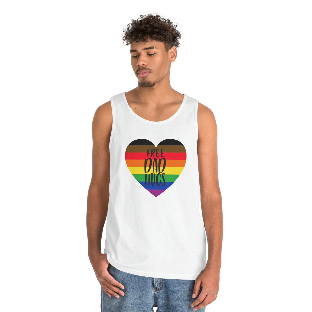 Philadelphia Pride Flag Heavy Cotton Tank Top Unisex Size - Free Dad Hugs Printify