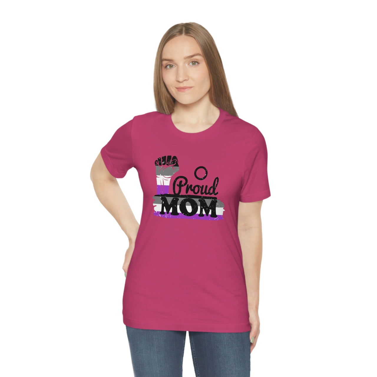 Asexual Pride Flag Mother's Day Unisex Short Sleeve Tee - Proud Mom SHAVA CO
