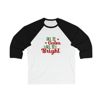 Thumbnail for Merry Christmas Unisex Long Sleeves, Unisex Long Sleeves , Unisex 3/4 Sleeve , All Is Calm All Is Bright Printify