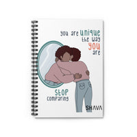 Thumbnail for Affirmation Feminist Pro Choice Ruled Line Spiral Notebook - You Are Unique (Brown Girl) Printify