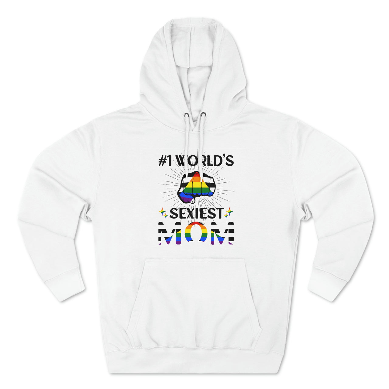 Straight Ally Flag Mother's Day Unisex Premium Pullover Hoodie - #1 World's Gayest Mom Printify