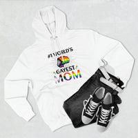 Thumbnail for Progress Flag Mother's Day Unisex Premium Pullover Hoodie - #1 World's Gayest Mom Printify