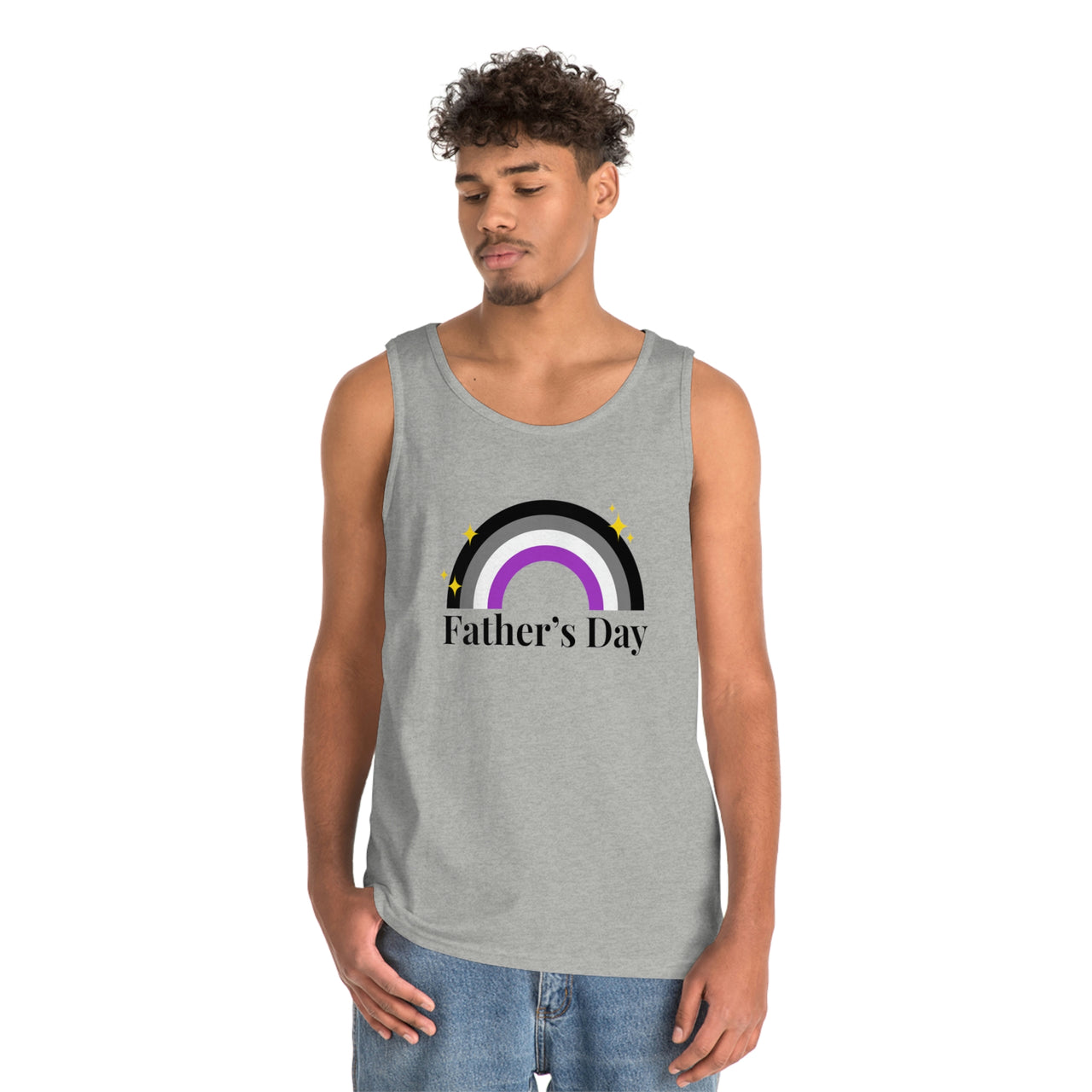 Asexual Pride Flag Heavy Cotton Tank Top Unisex Size - Father's Day Printify