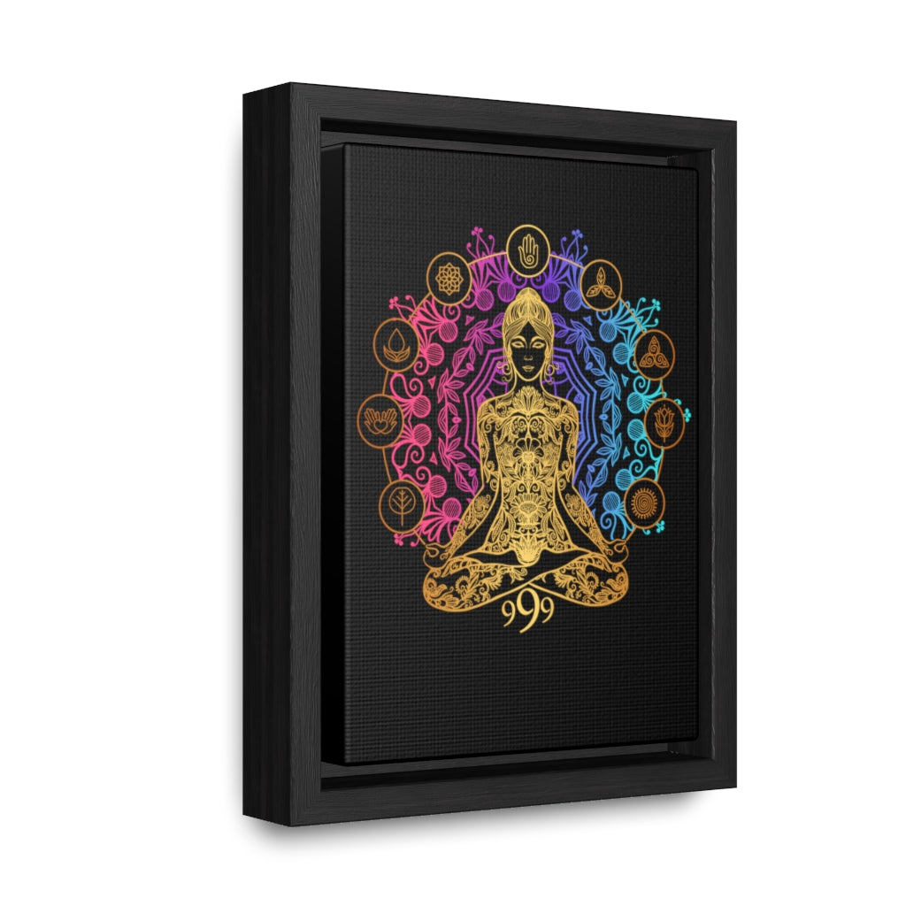 Yoga Spiritual Meditation Canvas Print With Vertical Frame - Release 999 Angel Number Printify