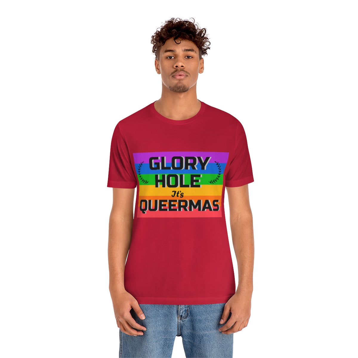 Classic Unisex Christmas LGBTQ T-Shirt - Glory Hole It’s Queermas Printify