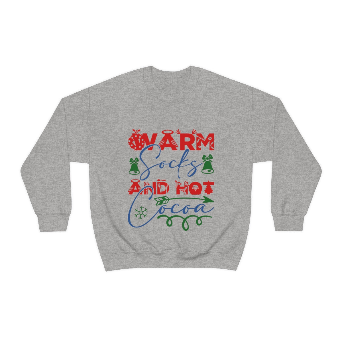 Merry Christmas Unisex Sweatshirts , Sweatshirt , Women Sweatshirt , Men Sweatshirt ,Crewneck Sweatshirt, Warm socks and hot cocoa Printify