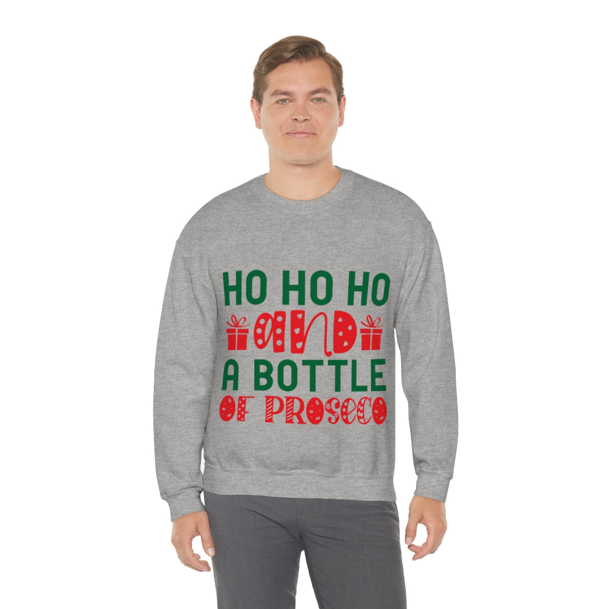 Merry Christmas Unisex Sweatshirts , Sweatshirt , Women Sweatshirt , Men Sweatshirt ,Crewneck Sweatshirt, Ho Ho Ho and a Bottle of Proseco Printify