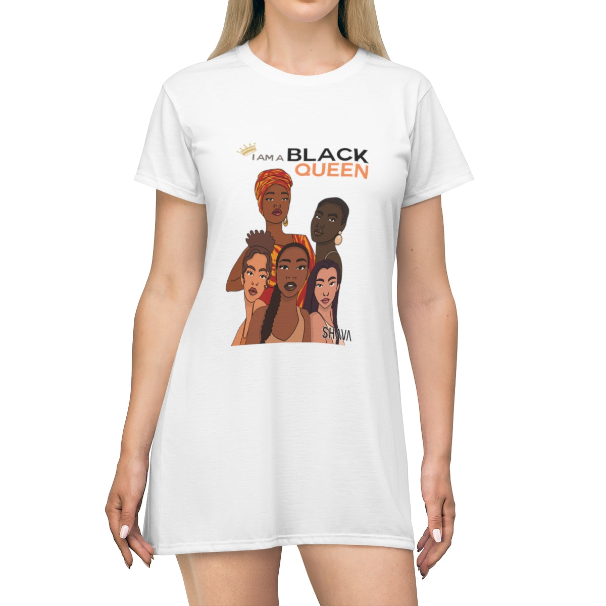 Affirmation Feminist Pro Choice T-Shirt Women’s Size - I Am Black Queen Printify
