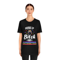 Thumbnail for Classic Unisex Christmas LGBTQ T-Shirt - Drink Up Bitch It's Queermas Printify