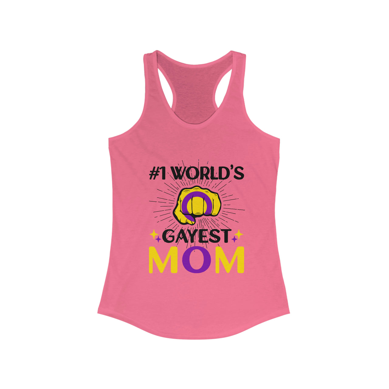Intersex Pride Flag Mother's Day Ideal Racerback Tank - #1 World's Gayest Mom SHAVA CO