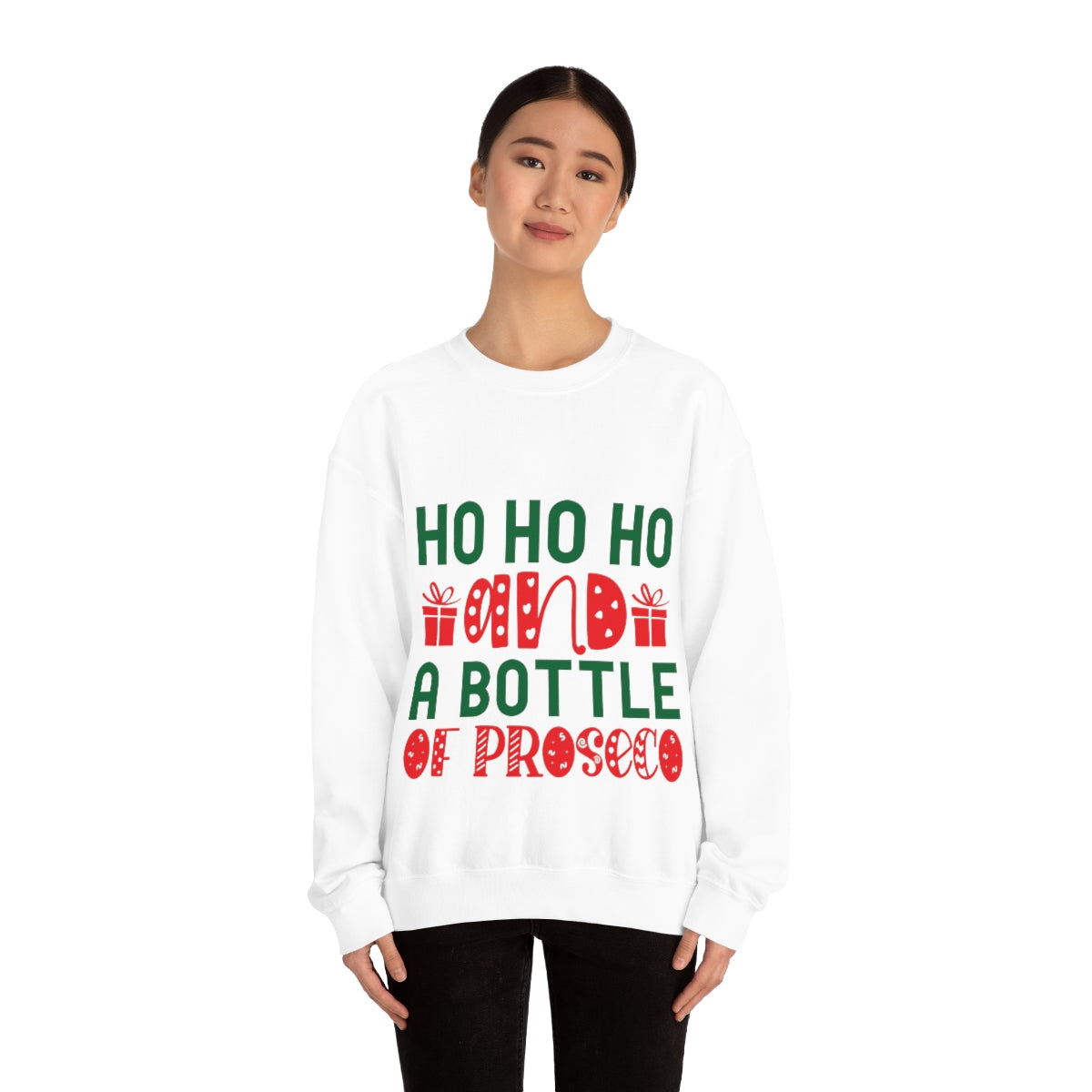 Merry Christmas Unisex Sweatshirts , Sweatshirt , Women Sweatshirt , Men Sweatshirt ,Crewneck Sweatshirt, Ho Ho Ho and a Bottle of Proseco Printify